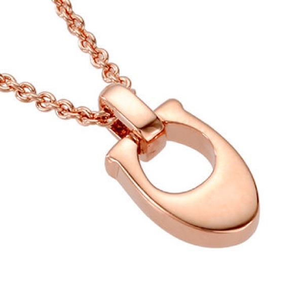 Coach Pave Signature C Rose Gold Necklace - Picture 2 of 5